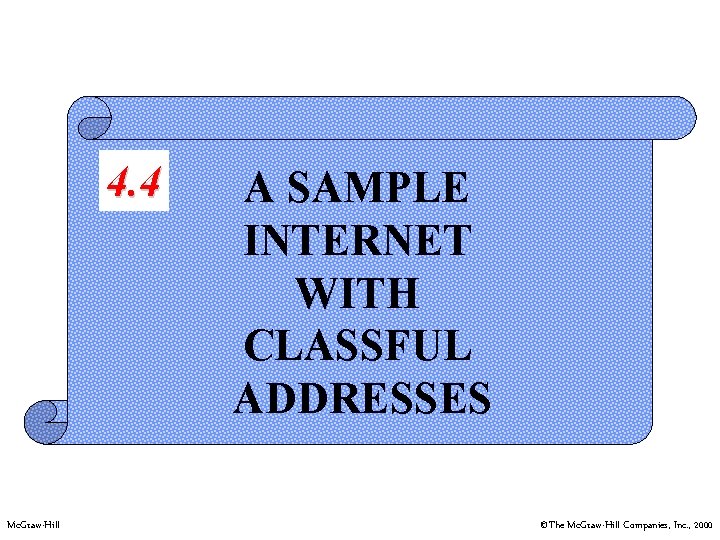 4. 4 Mc. Graw-Hill A SAMPLE INTERNET WITH CLASSFUL ADDRESSES ©The Mc. Graw-Hill Companies,