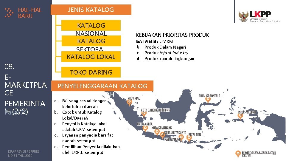 HAL-HAL BARU 09. EMARKETPLA CE PEMERINTA H (2/2) Pasal 71 DRAF REVISI PERPRES NO.