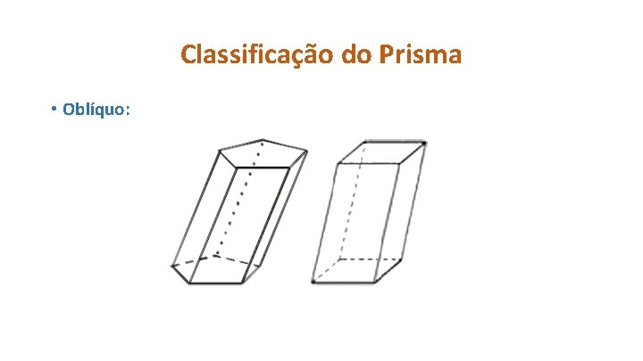 Classificação do Prisma • Oblíquo: 