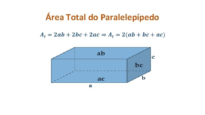Área Total do Paralelepípedo • 
