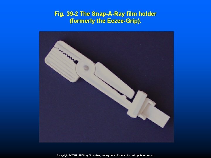 Fig. 39 -2 The Snap-A-Ray film holder (formerly the Eezee-Grip). Copyright © 2009, 2006