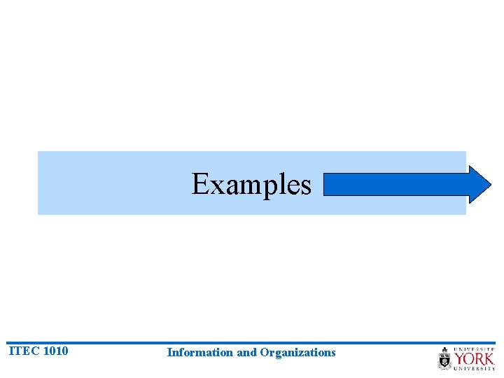 Examples ITEC 1010 Information and Organizations 