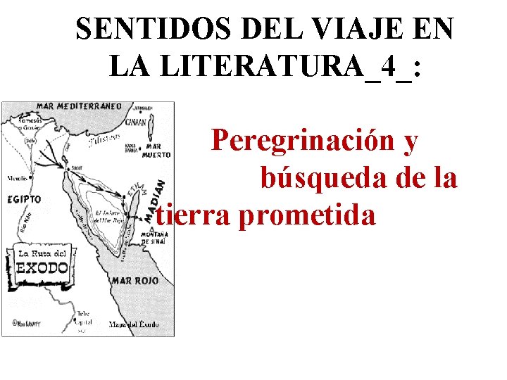 SENTIDOS DEL VIAJE EN LA LITERATURA_4_: Peregrinación y búsqueda de la tierra prometida 