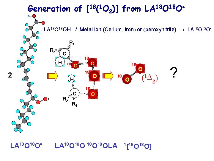 Generation of [18(1 O 2)] from LA 18 O 18 OH / Metal ion