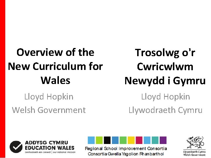 Overview of the New Curriculum for Wales Lloyd