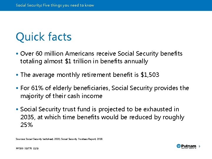 Social Security: Five things you need to know Quick facts • Over 60 million