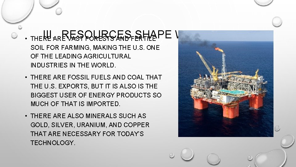 III. RESOURCES SHAPE WAYS OF LIFE • THERE ARE VAST FORESTS AND FERTILE SOIL III. RESOURCES SHAPE WAYS OF LIFE • THERE ARE VAST FORESTS AND FERTILE SOIL