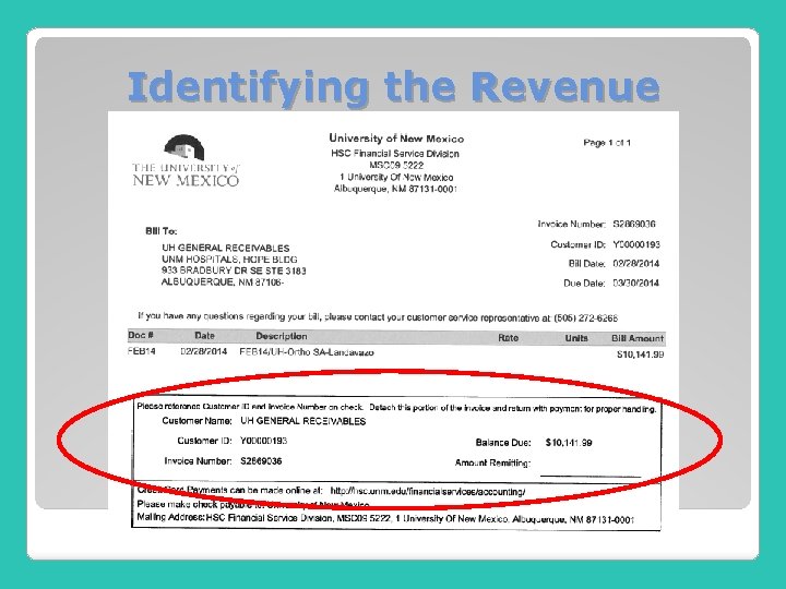 Identifying the Revenue 