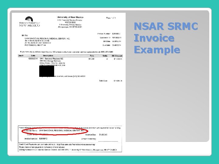 NSAR SRMC Invoice Example 