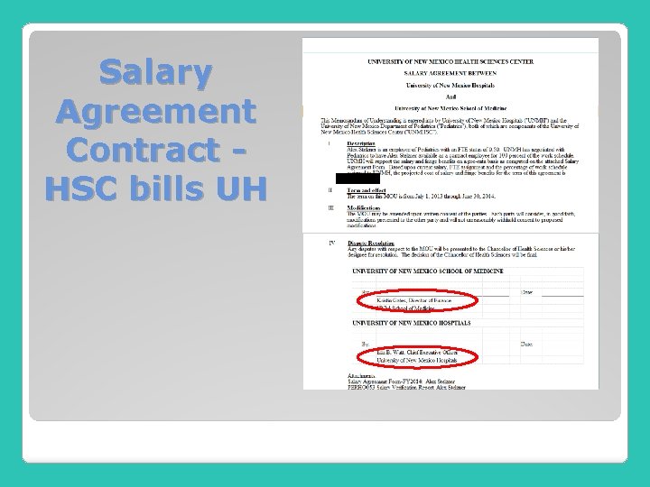 Salary Agreement Contract HSC bills UH 