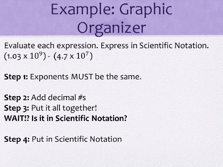 Example: Graphic Organizer 