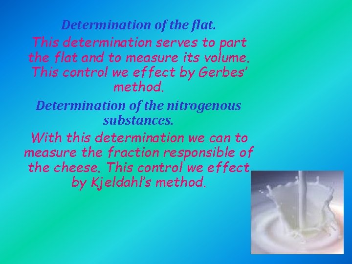 Determination of the flat. This determination serves to part the flat and to measure