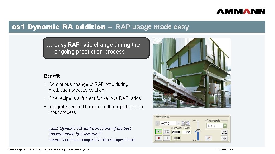 as 1 Dynamic RA addition – RAP usage made easy … easy RAP ratio