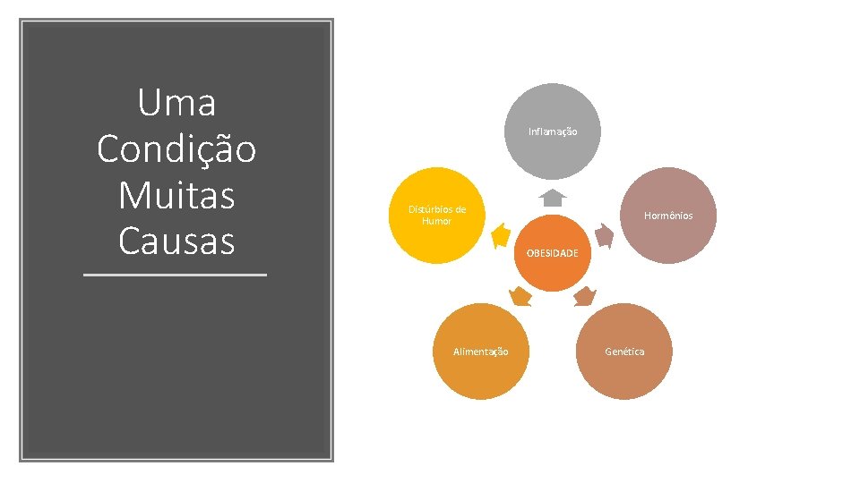 Uma Condição Muitas Causas Inflamação Distúrbios de Humor Hormônios OBESIDADE Alimentação Genética Uma Condição Muitas Causas Inflamação Distúrbios de Humor Hormônios OBESIDADE Alimentação Genética