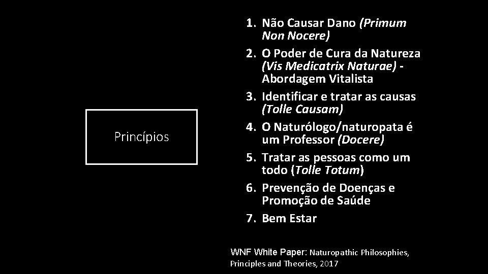 1. Não Causar Dano (Primum Non Nocere) 2. O Poder de Cura da Natureza 1. Não Causar Dano (Primum Non Nocere) 2. O Poder de Cura da Natureza