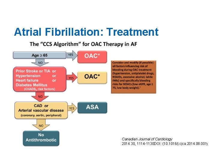 Atrial Fibrillation: Treatment Canadian Journal of Cardiology 2014 30, 1114 -1130 DOI: (10. 1016/j.