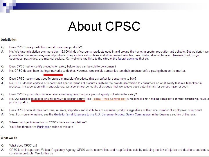 About CPSC 