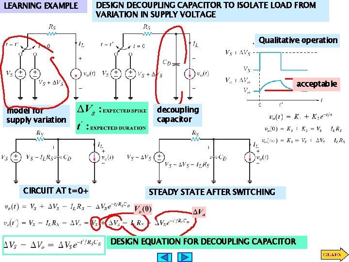 LEARNING EXAMPLE DESIGN DECOUPLING CAPACITOR TO ISOLATE LOAD FROM VARIATION IN SUPPLY VOLTAGE Qualitative