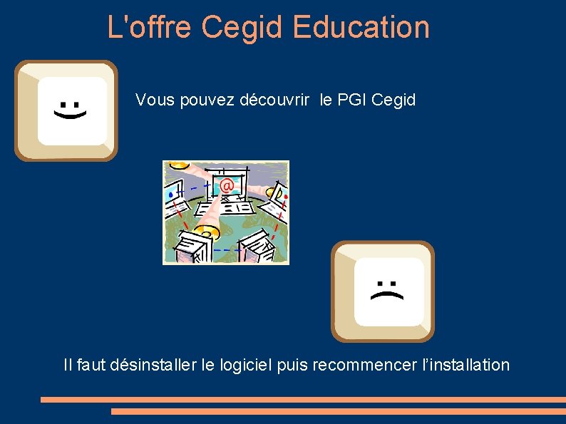 L'offre Cegid Education Vous pouvez découvrir le PGI Cegid Il faut désinstaller le logiciel