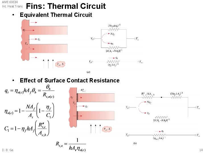 AME 60634 Int. Heat Trans. Fins: Thermal Circuit • Equivalent Thermal Circuit • Effect AME 60634 Int. Heat Trans. Fins: Thermal Circuit • Equivalent Thermal Circuit • Effect