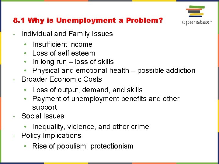 8. 1 Why is Unemployment a Problem? • • Individual and Family Issues • 8. 1 Why is Unemployment a Problem? • • Individual and Family Issues •