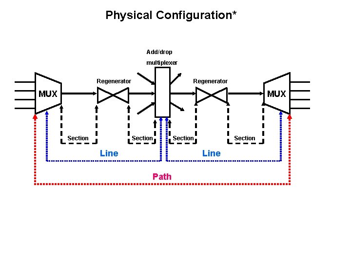 Physical Configuration* Add/drop multiplexer Regenerator MUX Section Line Path 