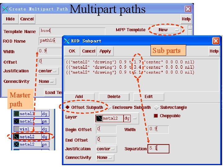 Multipart paths Sub parts Master path 