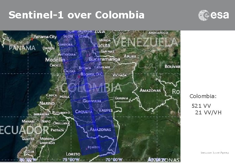 Sentinel-1 over Colombia: 521 VV/VH 
