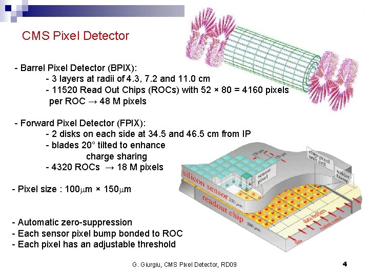 CMS Pixel Detector - Barrel Pixel Detector (BPIX): - 3 layers at radii of