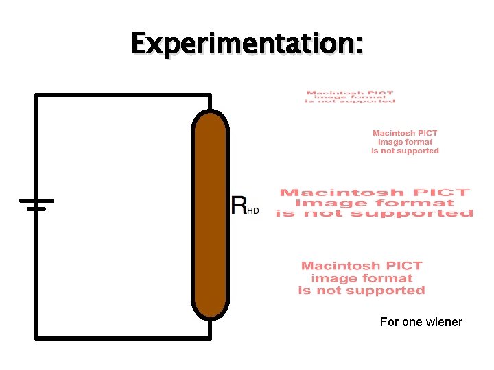 Experimentation: For one wiener 