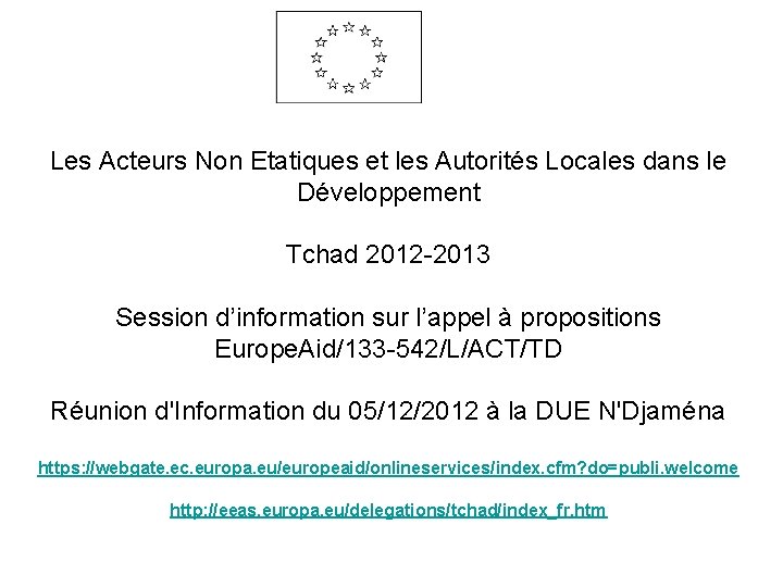 Les Acteurs Non Etatiques et les Autorités Locales dans le Développement Tchad 2012 -2013