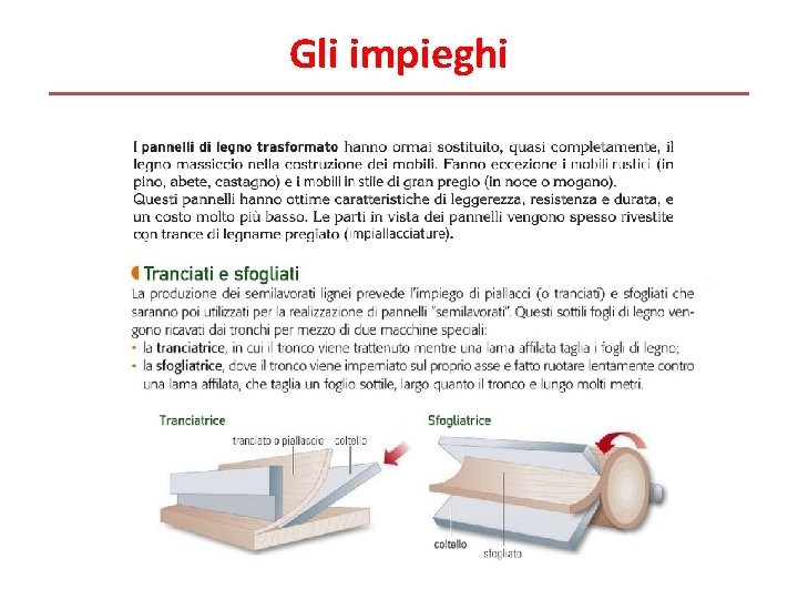 Gli impieghi 