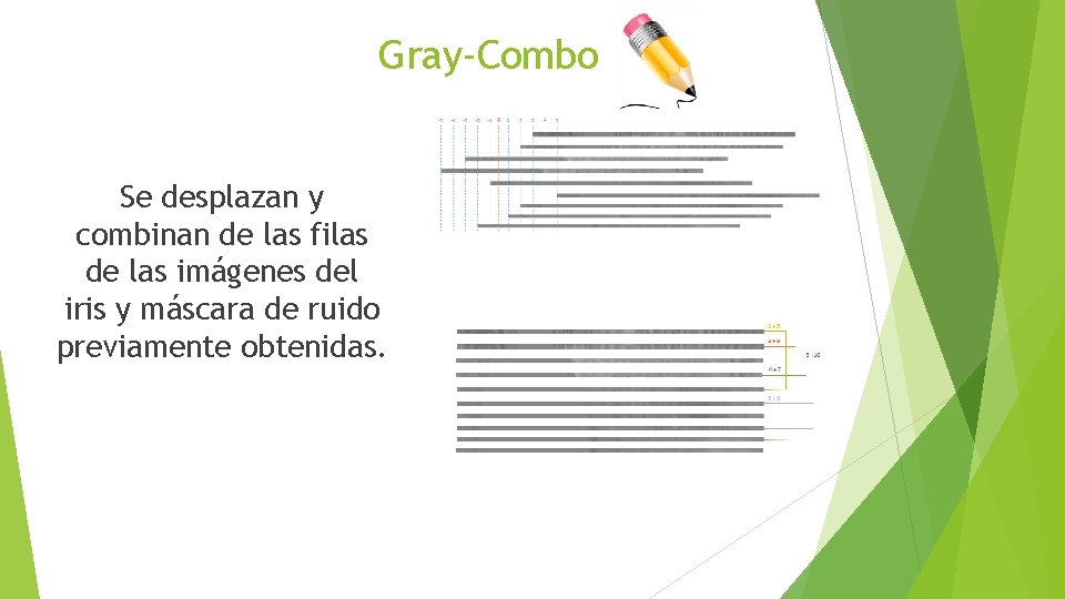 Gray-Combo Se desplazan y combinan de las filas de las imágenes del iris y