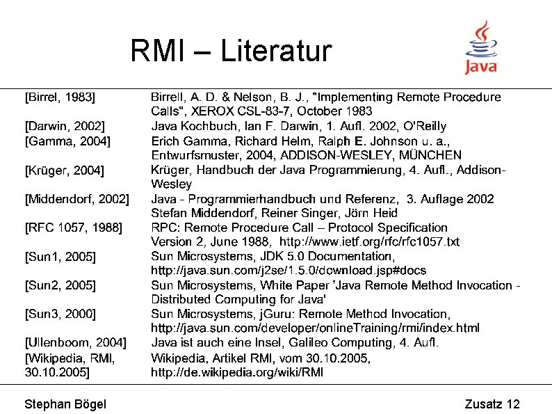 RMI – Literatur Stephan Bögel Zusatz 12 