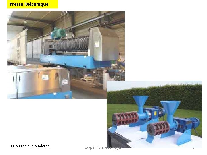 Presse Mécanique La mécanique moderne Chap 4 -Huile et corps gras 7 