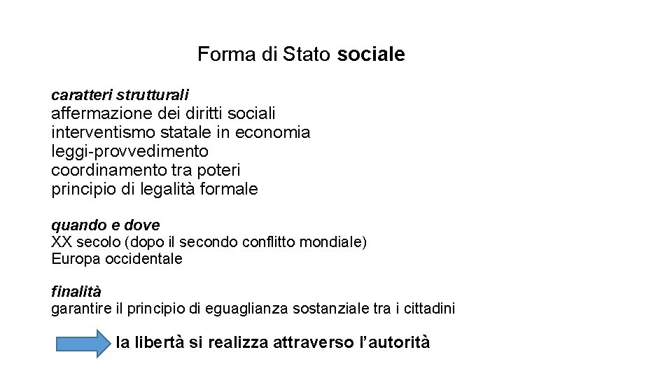 Forma di Stato sociale caratteri strutturali affermazione dei diritti sociali interventismo statale in economia