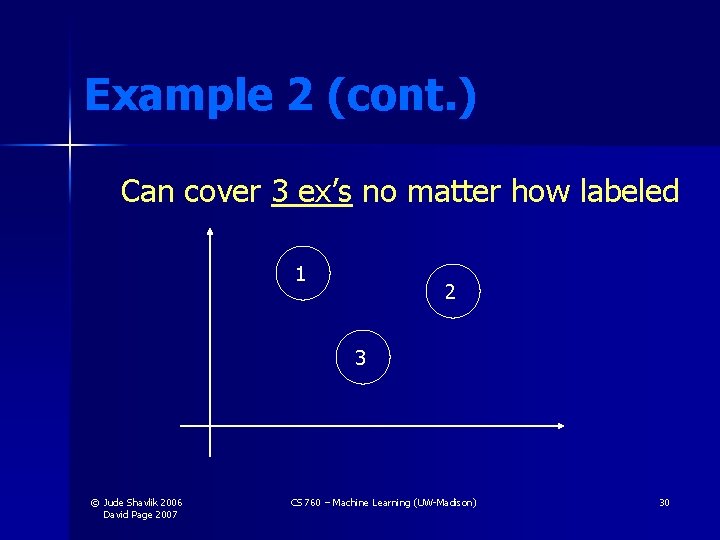 Example 2 (cont. ) Can cover 3 ex’s no matter how labeled 1 2