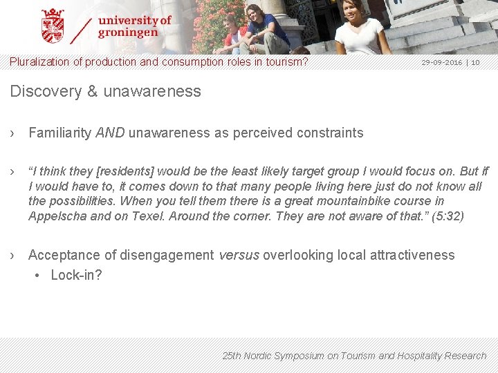 Pluralization of production and consumption roles in tourism? 29 -09 -2016 | 10 Discovery