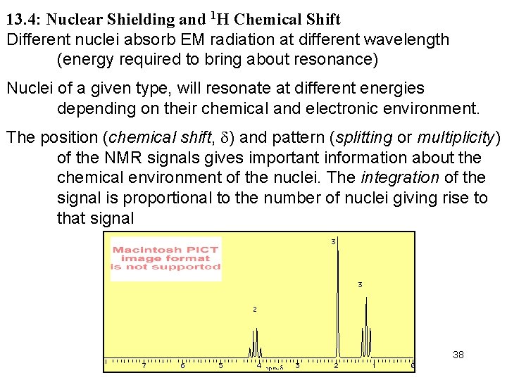 13. 4: Nuclear Shielding and 1 H Chemical Shift Different nuclei absorb EM radiation