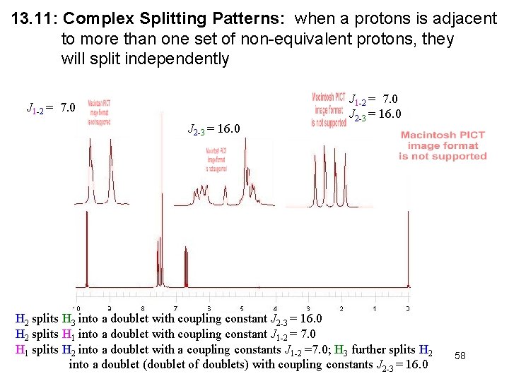 13. 11: Complex Splitting Patterns: when a protons is adjacent to more than one