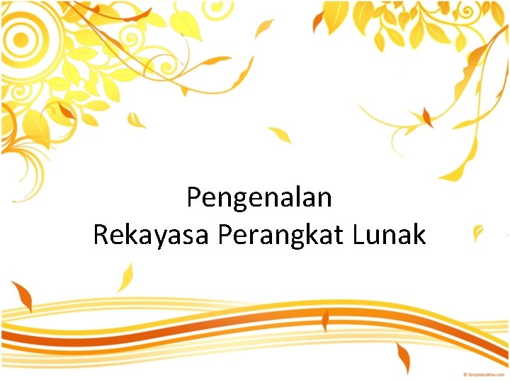 Pengenalan Rekayasa Perangkat Lunak 