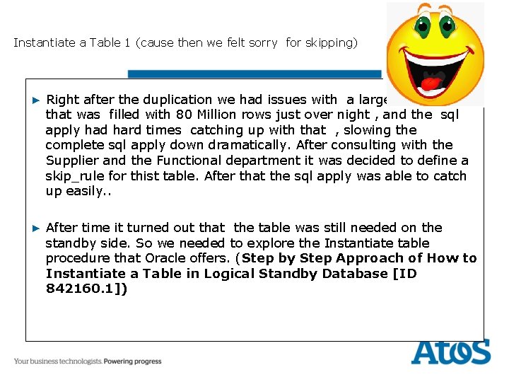Instantiate a Table 1 (cause then we felt sorry for skipping) ▶ Right after