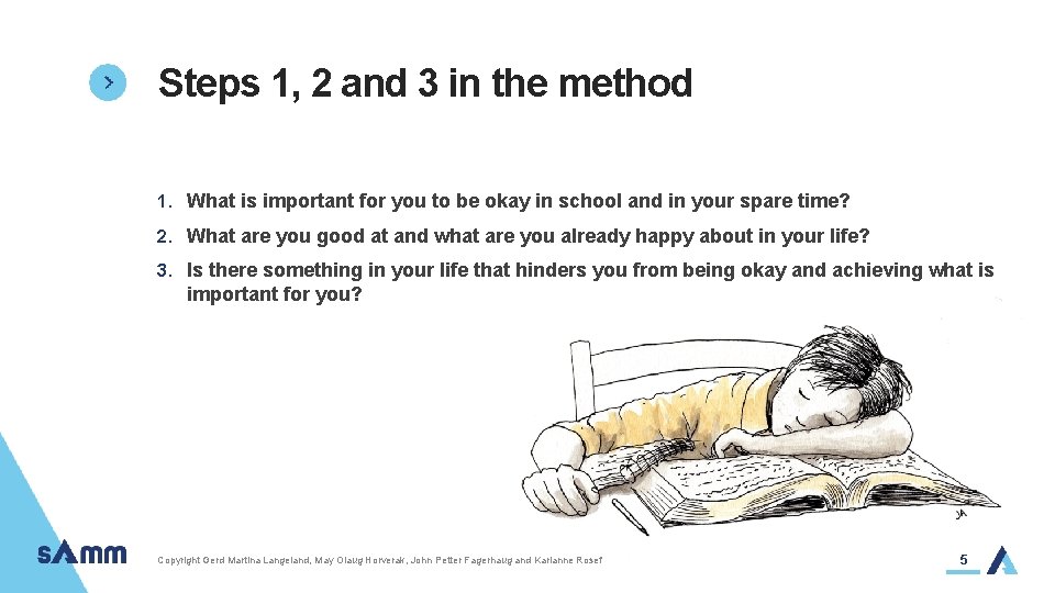 Steps 1, 2 and 3 in the method 1. What is important for you