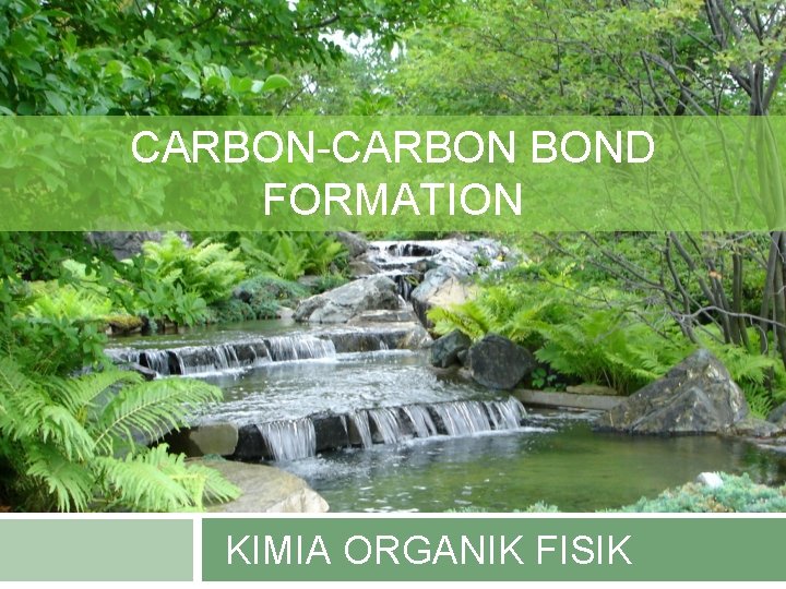 CARBON-CARBON BOND FORMATION KIMIA ORGANIK FISIK 