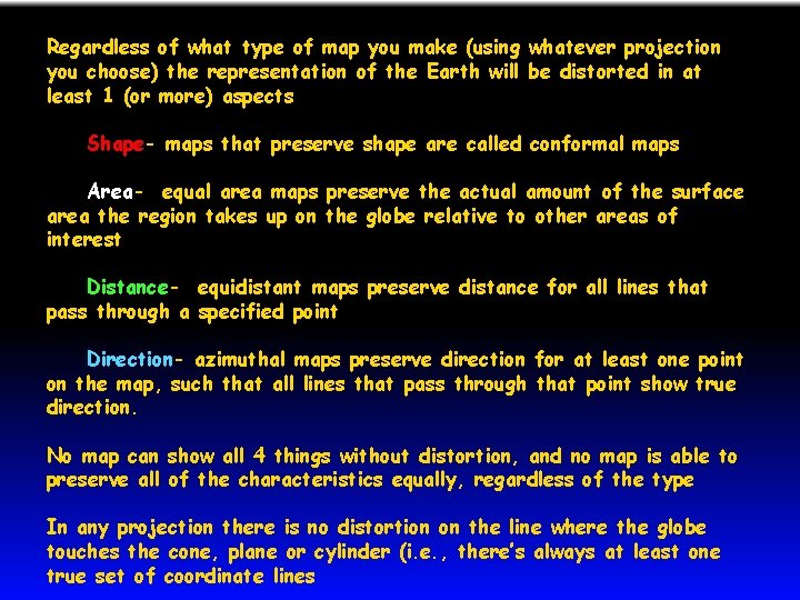 Regardless of what type of map you make (using whatever projection you choose) the