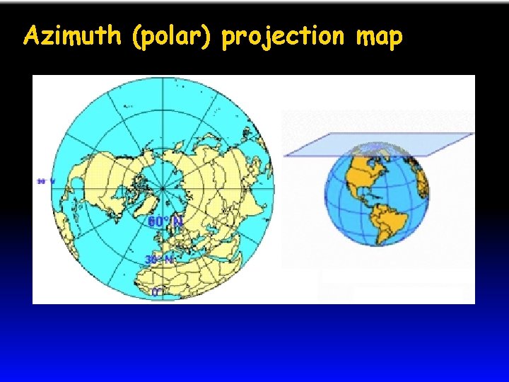 Azimuth (polar) projection map 