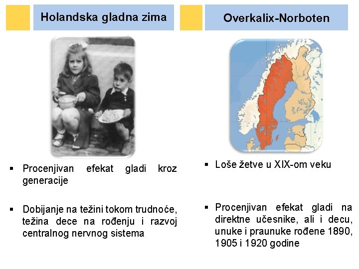 Holandska gladna zima Overkalix-Norboten § Procenjivan efekat gladi kroz generacije § Loše žetve u Holandska gladna zima Overkalix-Norboten § Procenjivan efekat gladi kroz generacije § Loše žetve u