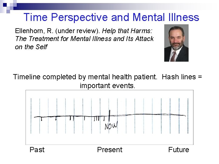 Time Perspective and Mental Illness Ellenhorn, R. (under review). Help that Harms: The Treatment