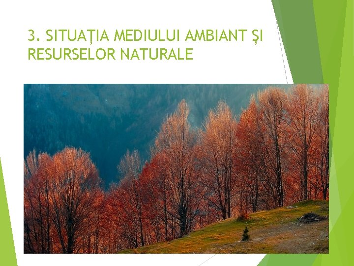 3. SITUAȚIA MEDIULUI AMBIANT ȘI RESURSELOR NATURALE 