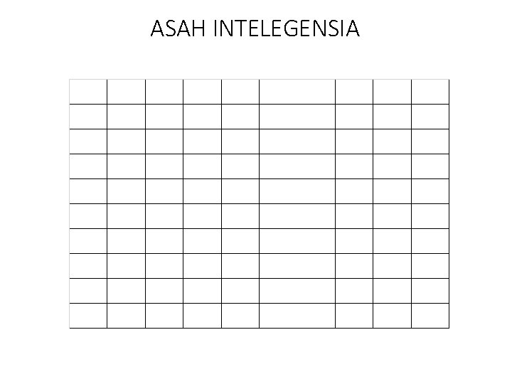 ASAH INTELEGENSIA 